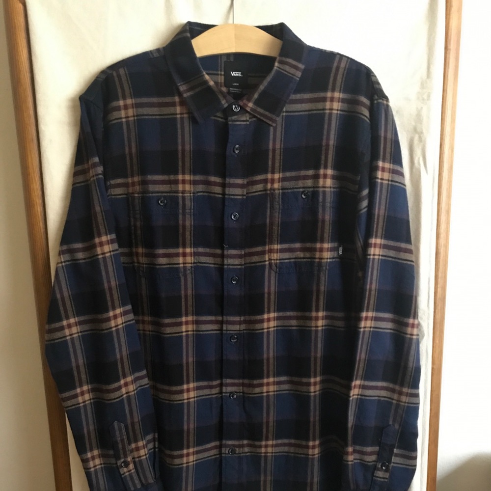 Vans blue plaid flannel shirt